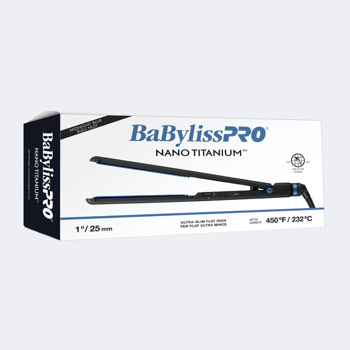 BABYLISSPRO Nano Titanium Ultra Slim Flat Iron - Midnight Blue