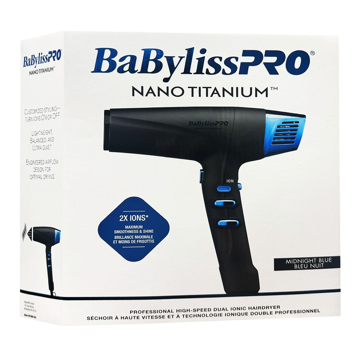 BABYLISSPRO Nano Titanium High Speed Dual Ionic Hairdryer BNTMB9100C